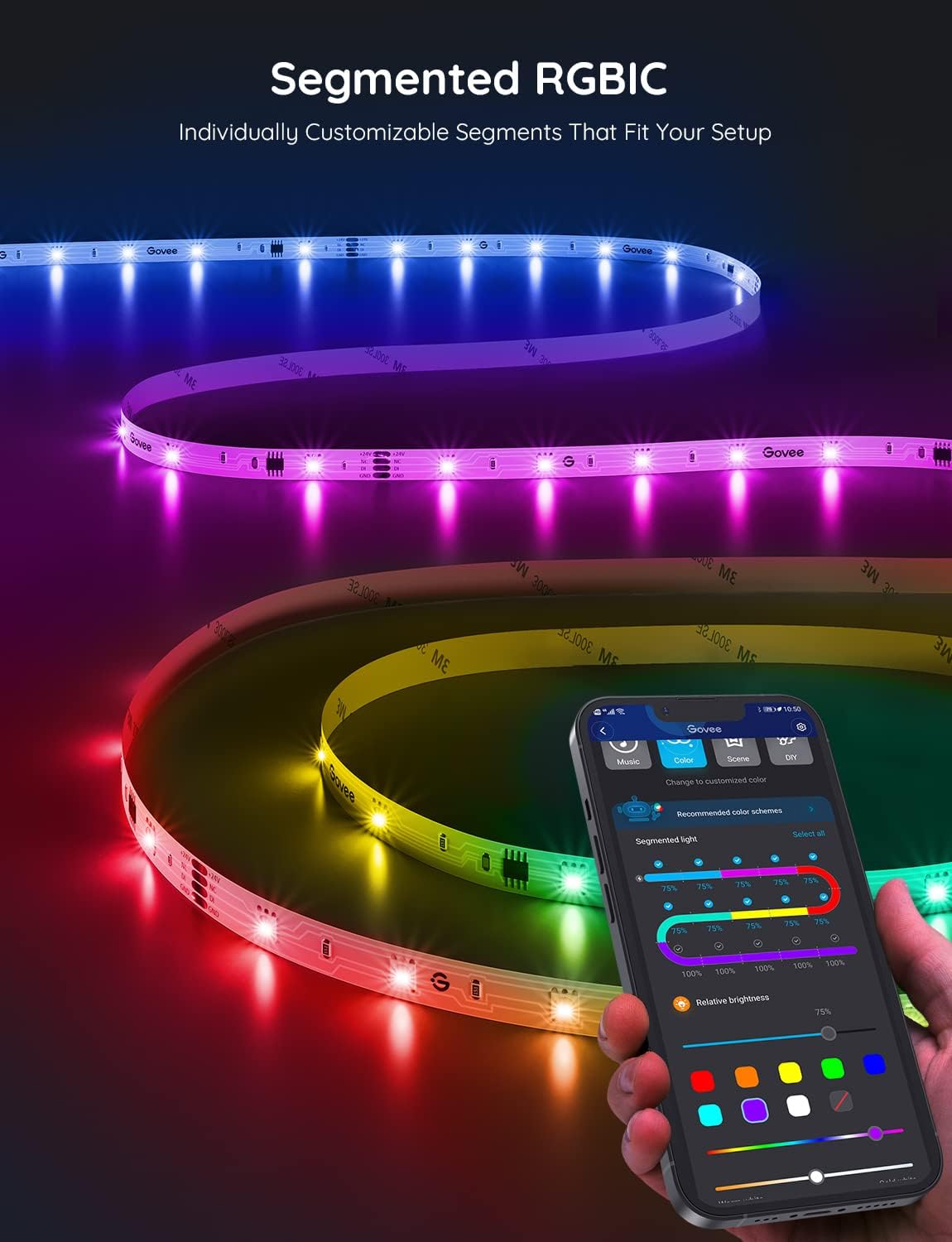 Govee 16.4ft RGBIC LED Strip Lights, LED Lights for Bedroom, APP Control - Image 6