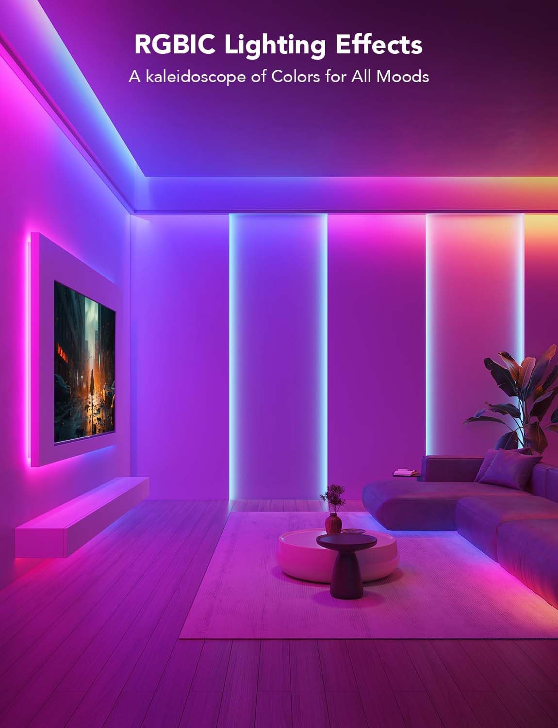 Govee 16.4ft RGBIC LED Strip Lights, LED Lights for Bedroom, APP Control - Image 7