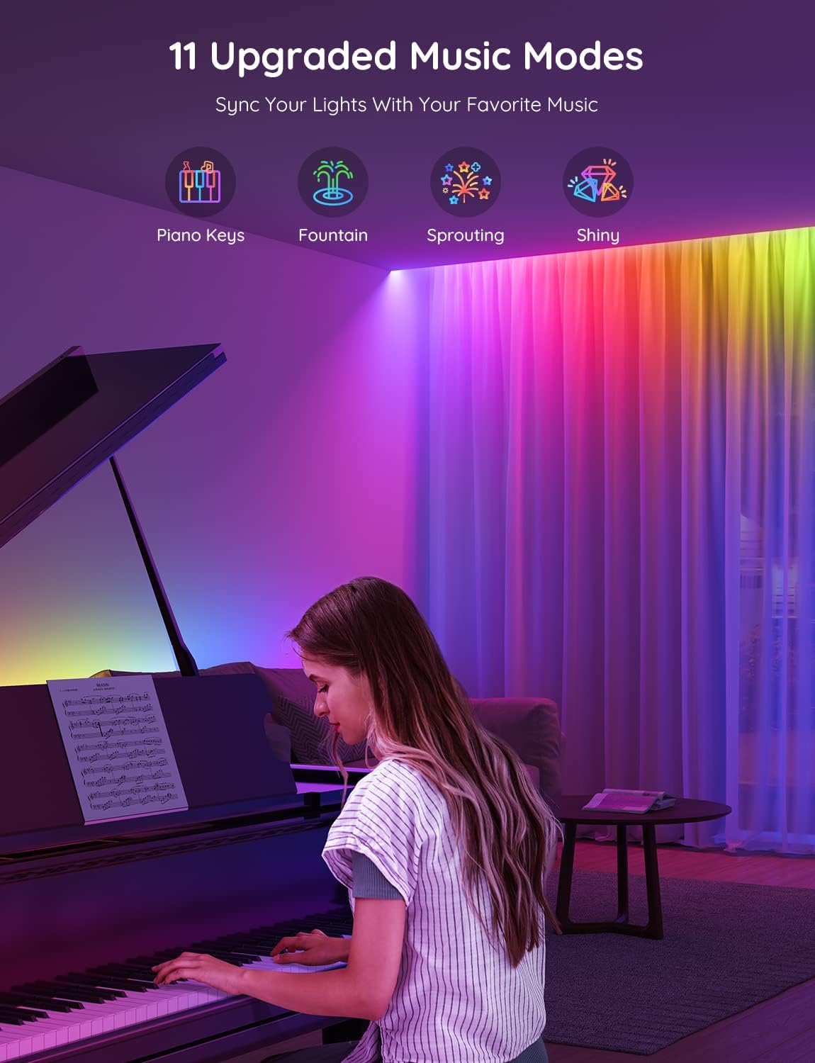 Govee 16.4ft RGBIC LED Strip Lights, LED Lights for Bedroom, APP Control - Image 8