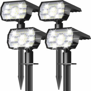 NYMPHY Solar Lights Outdoor Waterproof - 4 Pack (Cool White)